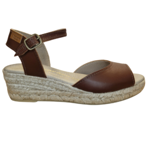 Cuña ZOE de piel en Marrón