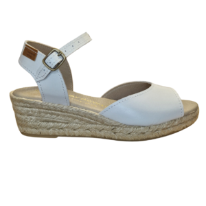 Cuña ZOE de piel en Blanco