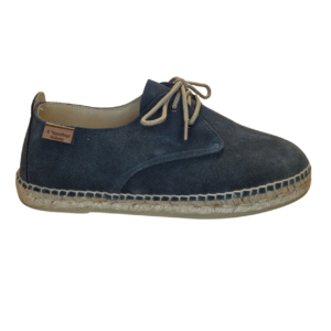 Alpargata Leo con cordones de Piel en Gris oscuro