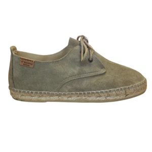 Alpargata Leo con cordones de Piel en Verde