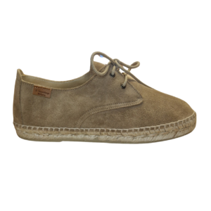 Alpargata Leo con cordones de Piel en Taupe