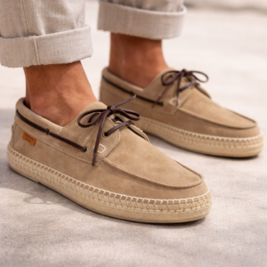 Alpargata Náutica de piel en Camel